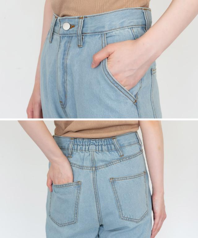 コットンデニムフレアパンツ