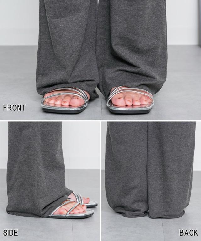 ミニ裏毛セミフレアパンツ