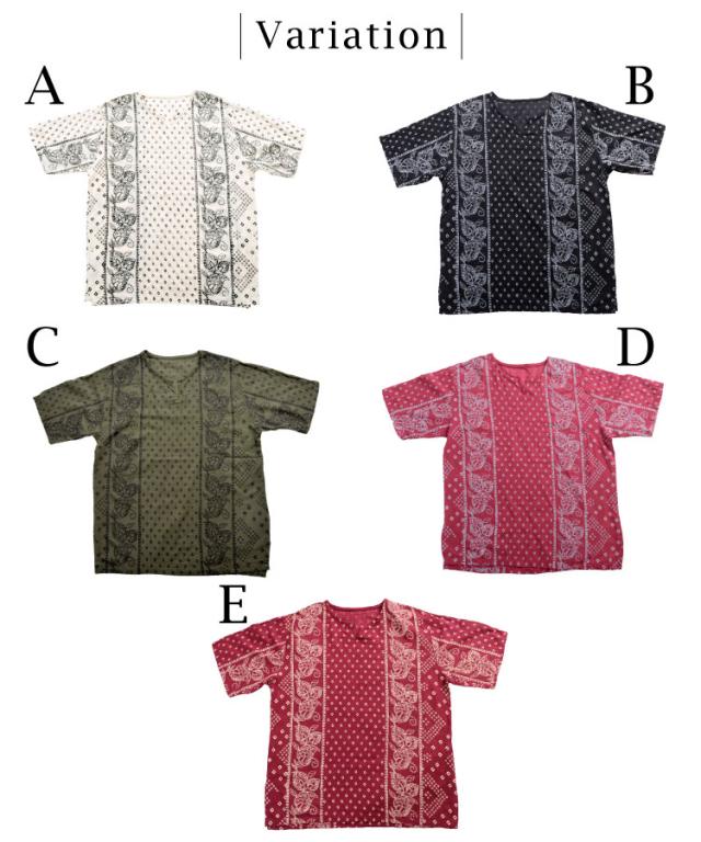 プリント＆カラーいろいろ！何枚でもほしくなる半袖キーネックプルオーバー