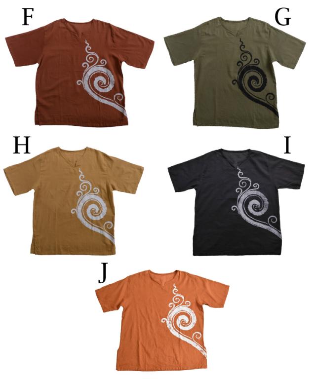 プリント＆カラーいろいろ！何枚でもほしくなる半袖キーネックプルオーバー