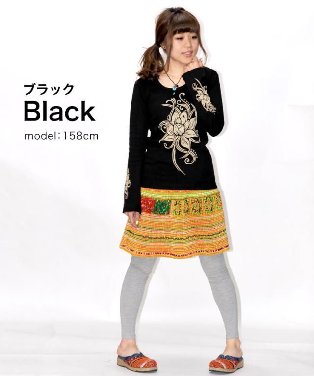 クールなロータス袖柄入り☆ロングスリーブカットソー