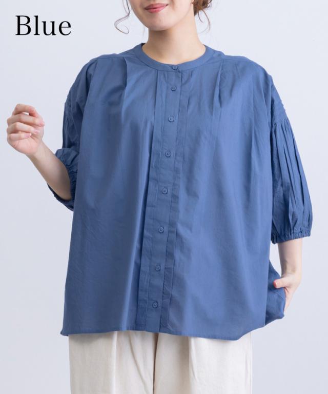 飾りすぎない美しさは、こんな一枚から。タック7分袖ブラウス