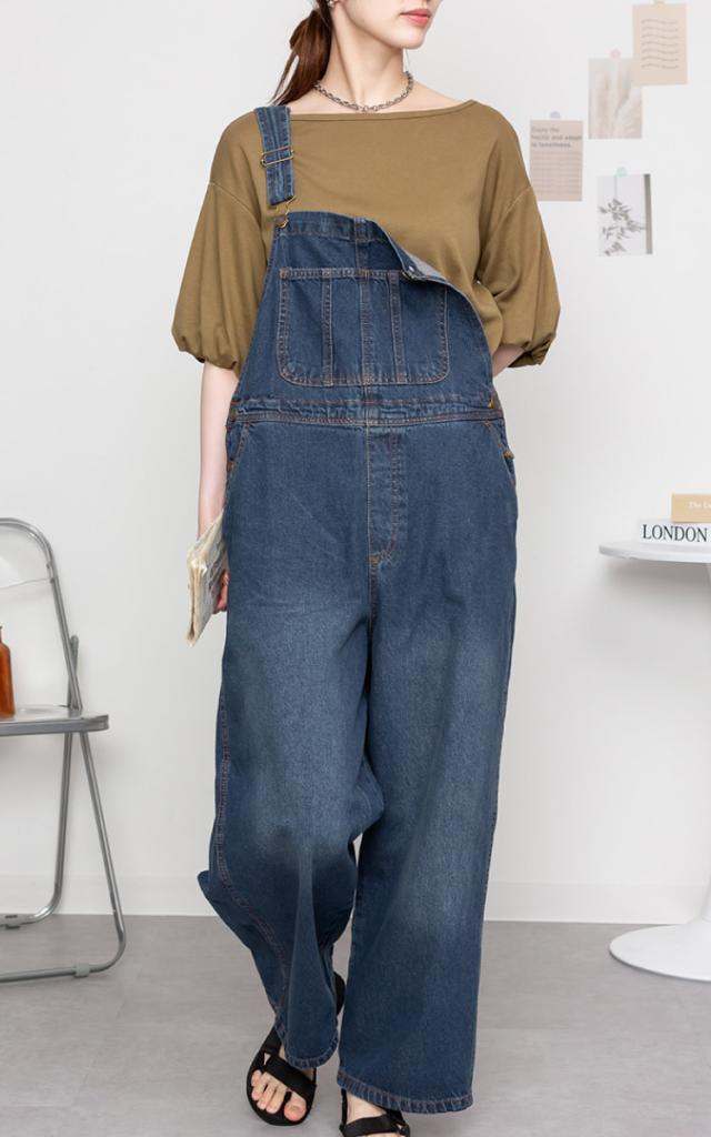 フレア袖ドロップショルダーTシャツ