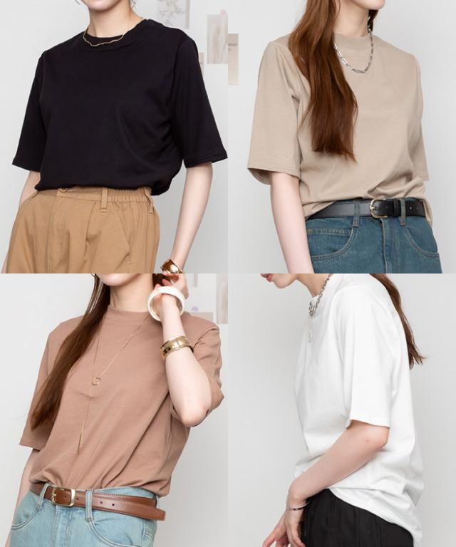 プチハイネック半袖Tシャツ