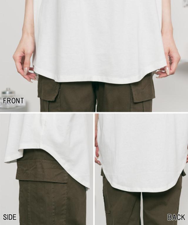 ロールアップハーフスリーブカットソー