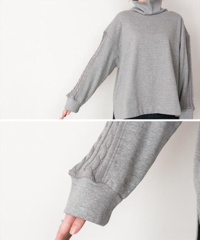 ニットハイネック裏起毛プルオーバー