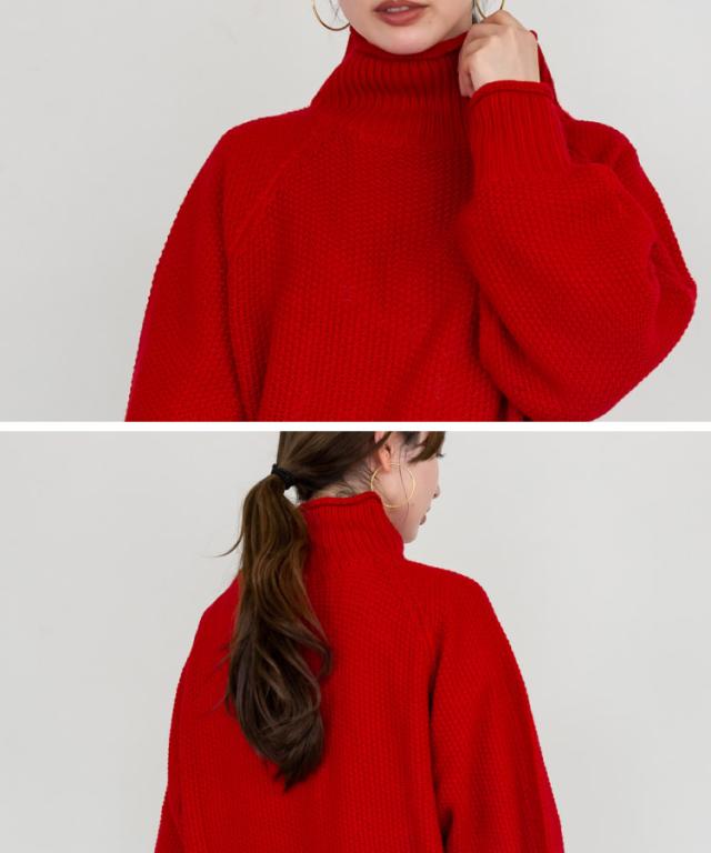 チャンキー鹿の子編みセーター