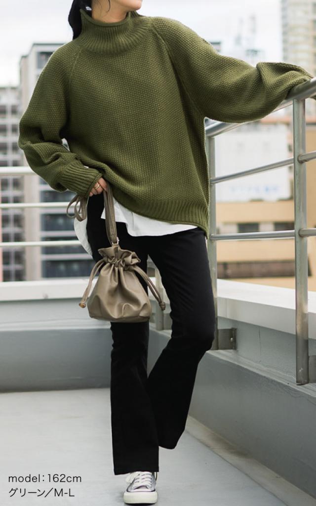 チャンキー鹿の子編みセーター