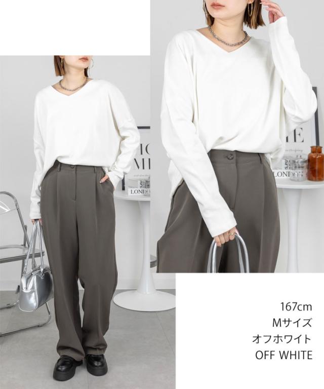 Vネックカットソー