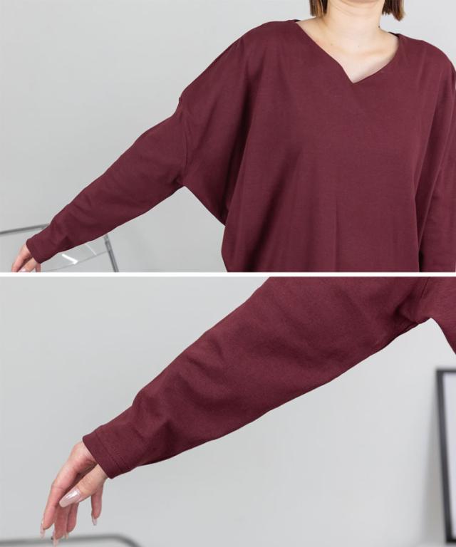 Vネックカットソー