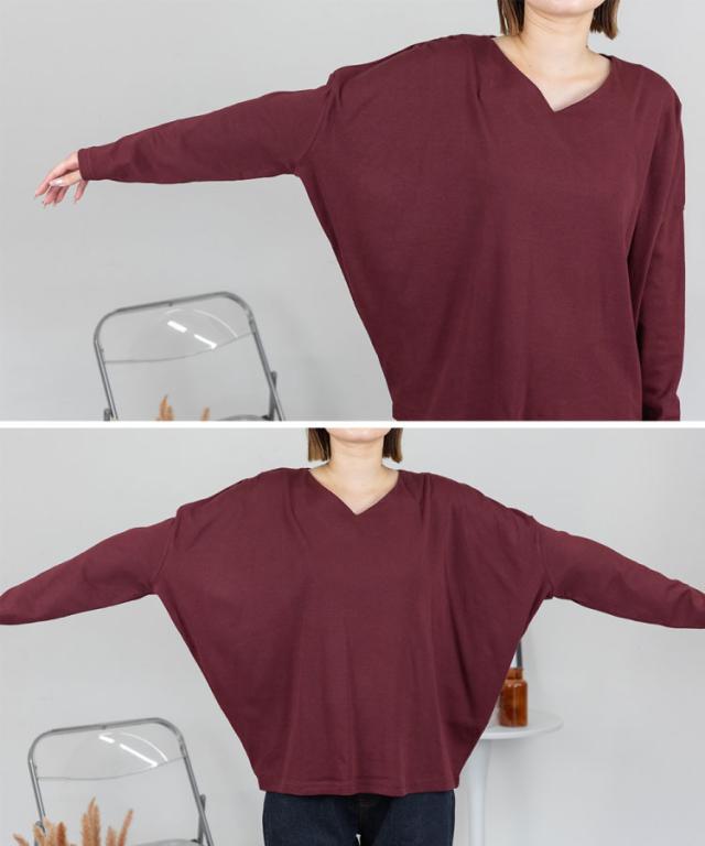 Vネックカットソー