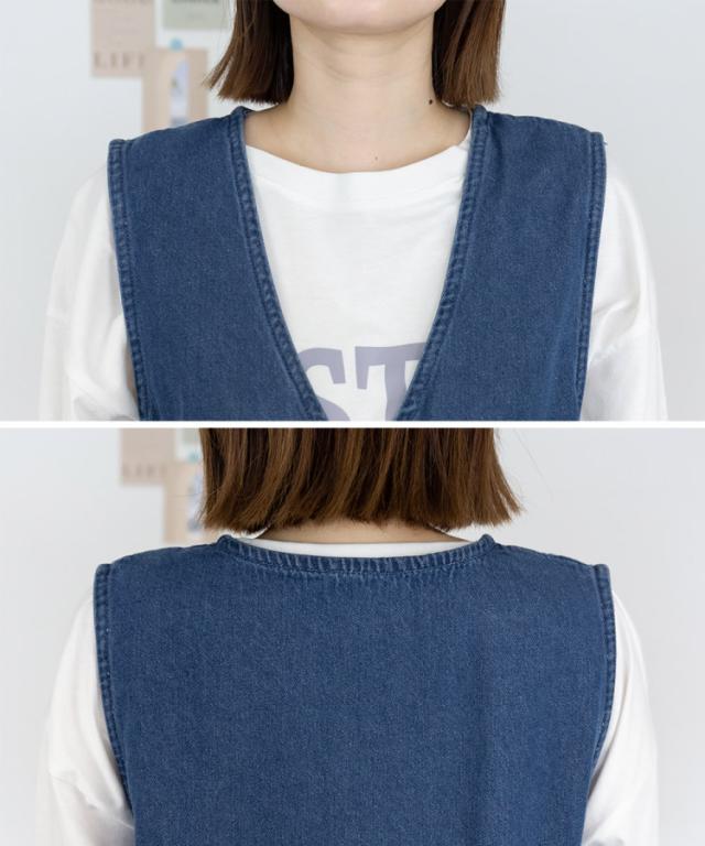 フリルティアードデニムベスト
