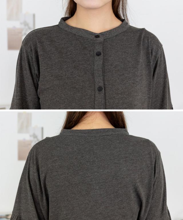 ペプラムギャザーブラウス風カットソー