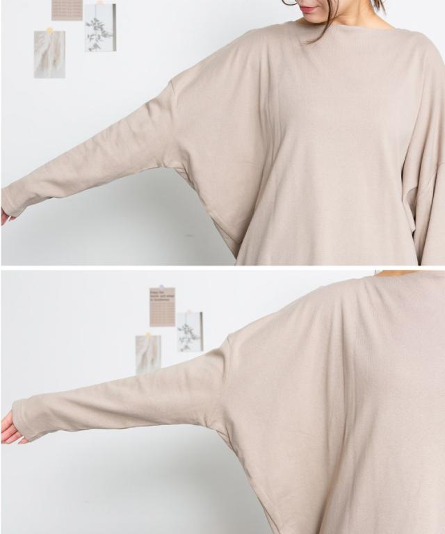 ドルマンスリーブボートネックTシャツ