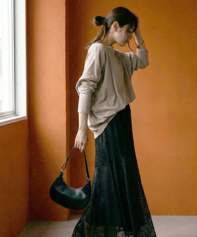 ドルマンスリーブボートネックTシャツ