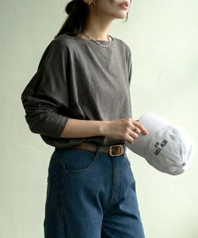 ドルマンスリーブボートネックTシャツ