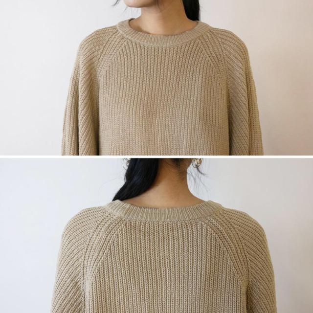 バルーン袖ゆるニット