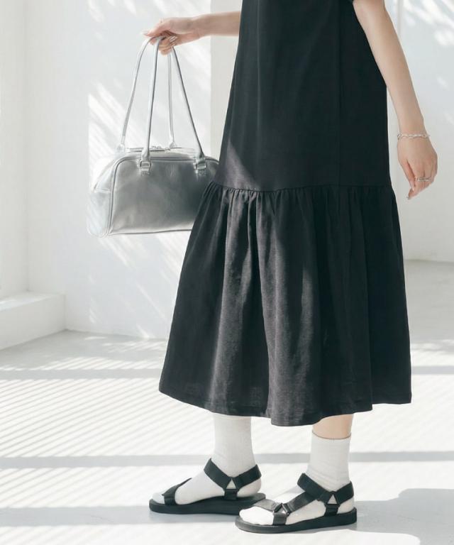 裾ティアードワンピース