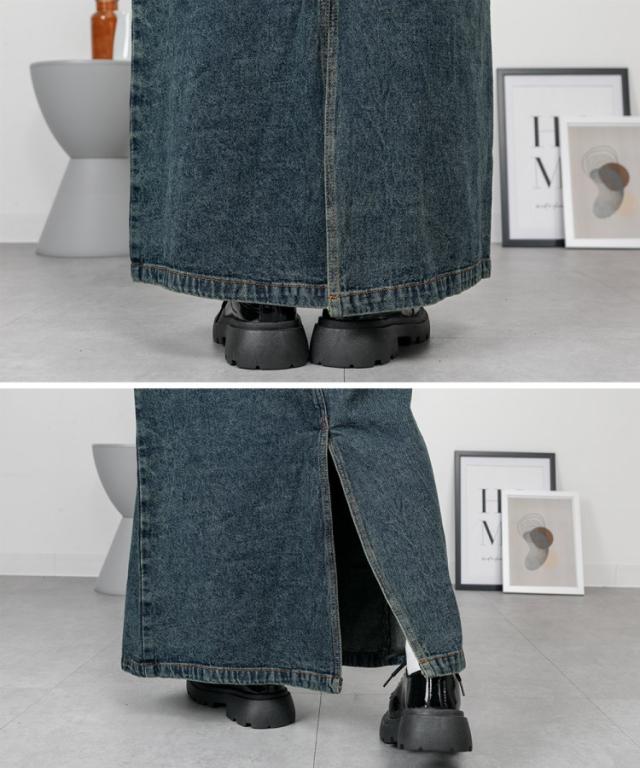 デニムサロペットスカート