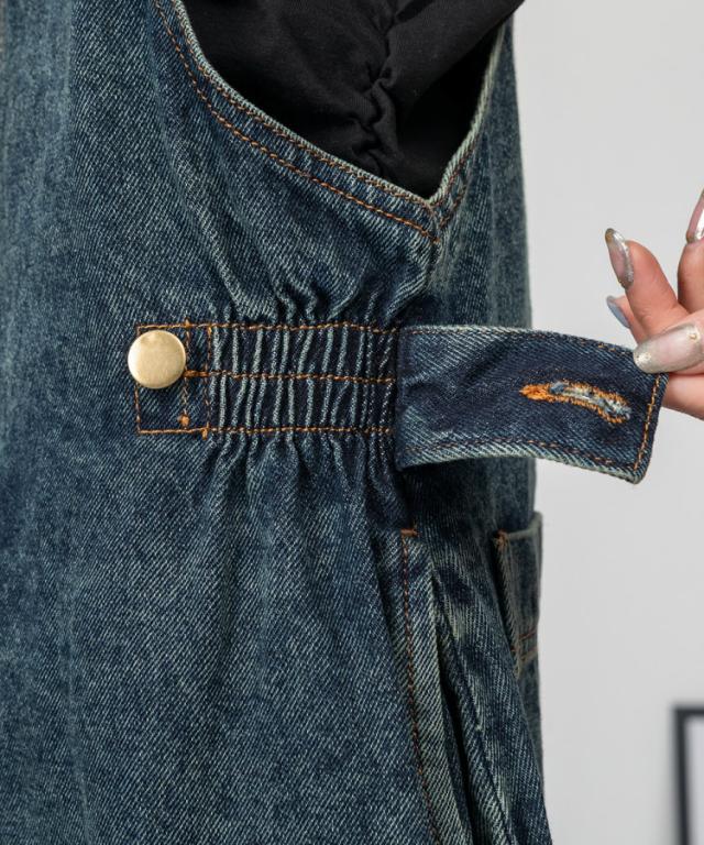 デニムサロペットスカート