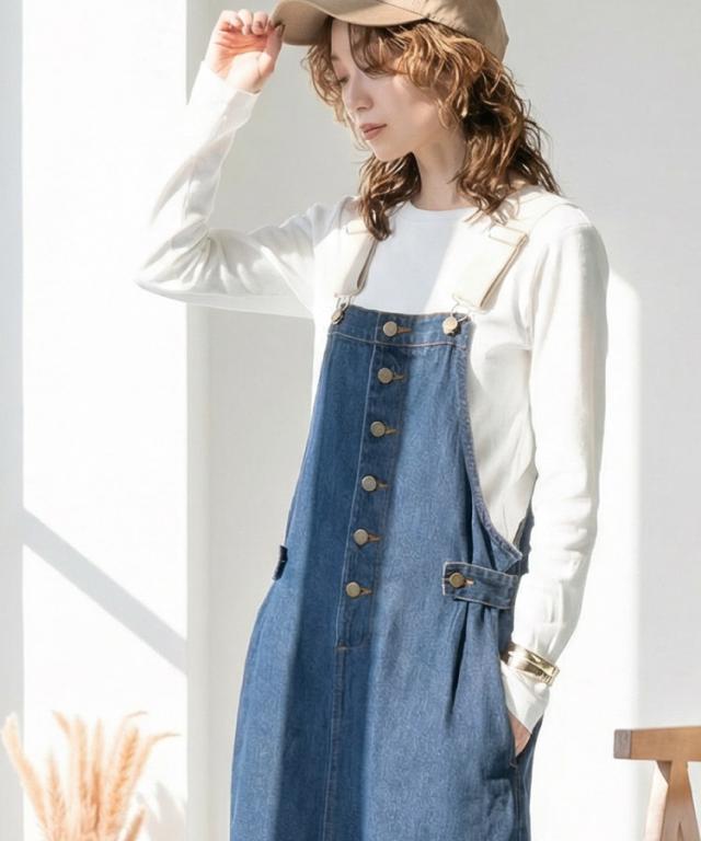 デニムサロペットスカート