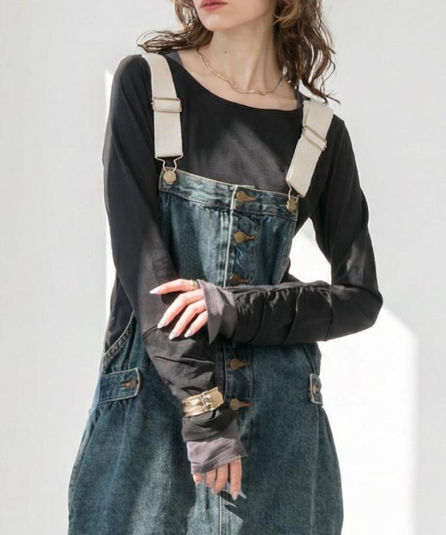 デニムサロペットスカート