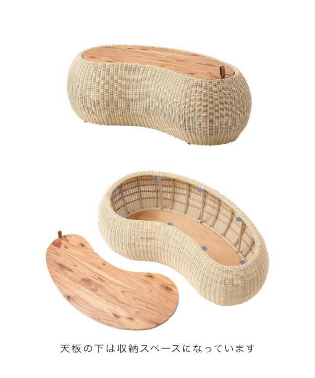 癒しのぽってりフォルム。リビングテーブル