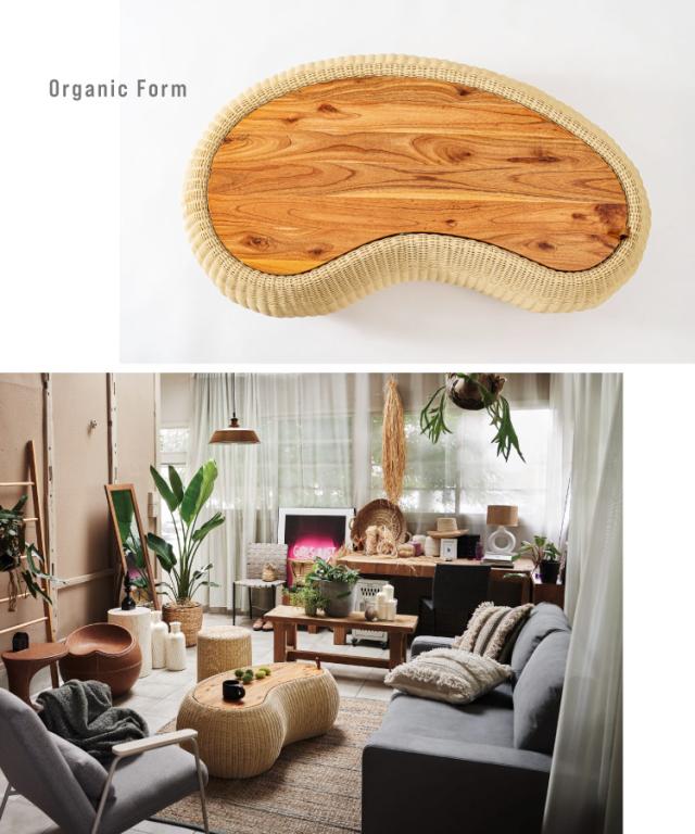 癒しのぽってりフォルム。リビングテーブル