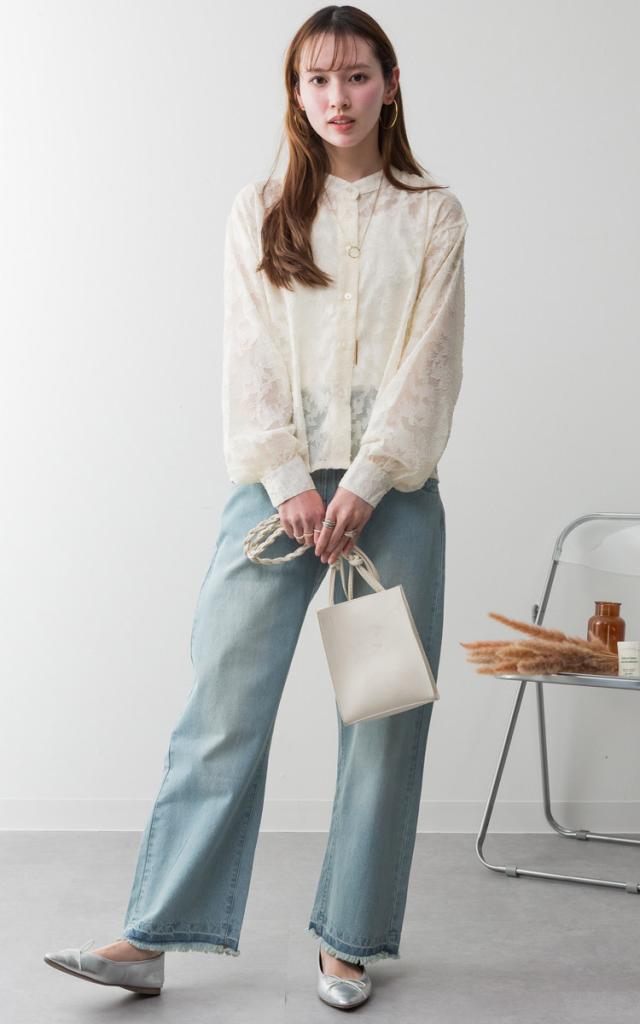 ヴィンテージ風セミワイドパンツ