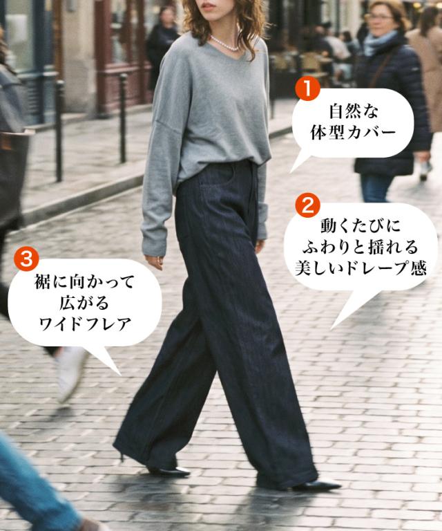 ずっとこればかり。ドレープワイドフレアパンツ