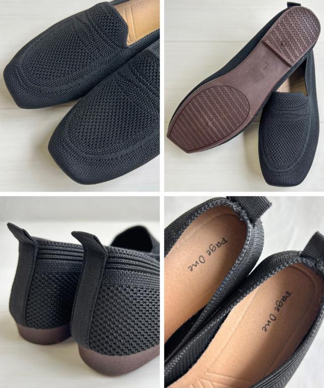 足どりニッコリ。ローファー風ニットパンプス