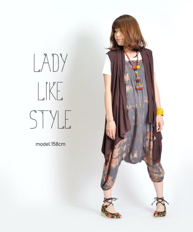 2wayタイダイレーヨンサロペットサルエルパンツ