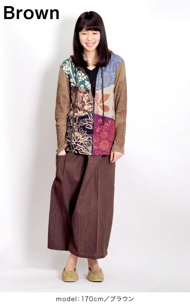 アジアンエスニックの定番。ストライプ織コットンタイパンツ