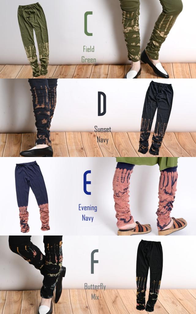 魅惑の美脚へ。くしゅくしゅタイダイレギンスパンツ