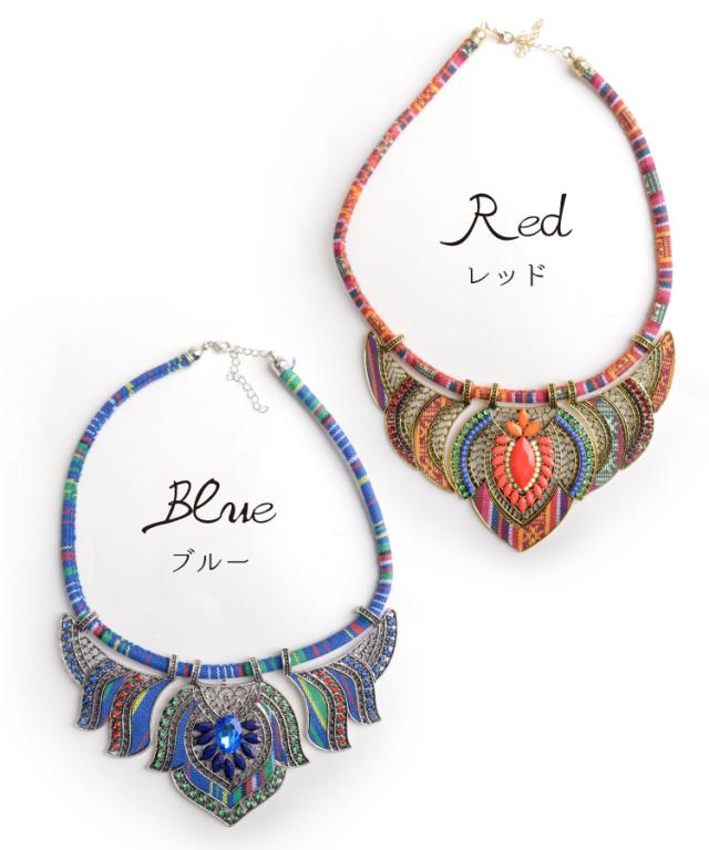 オリエンタルムード満載◎存在感のあるエスニックネックレス