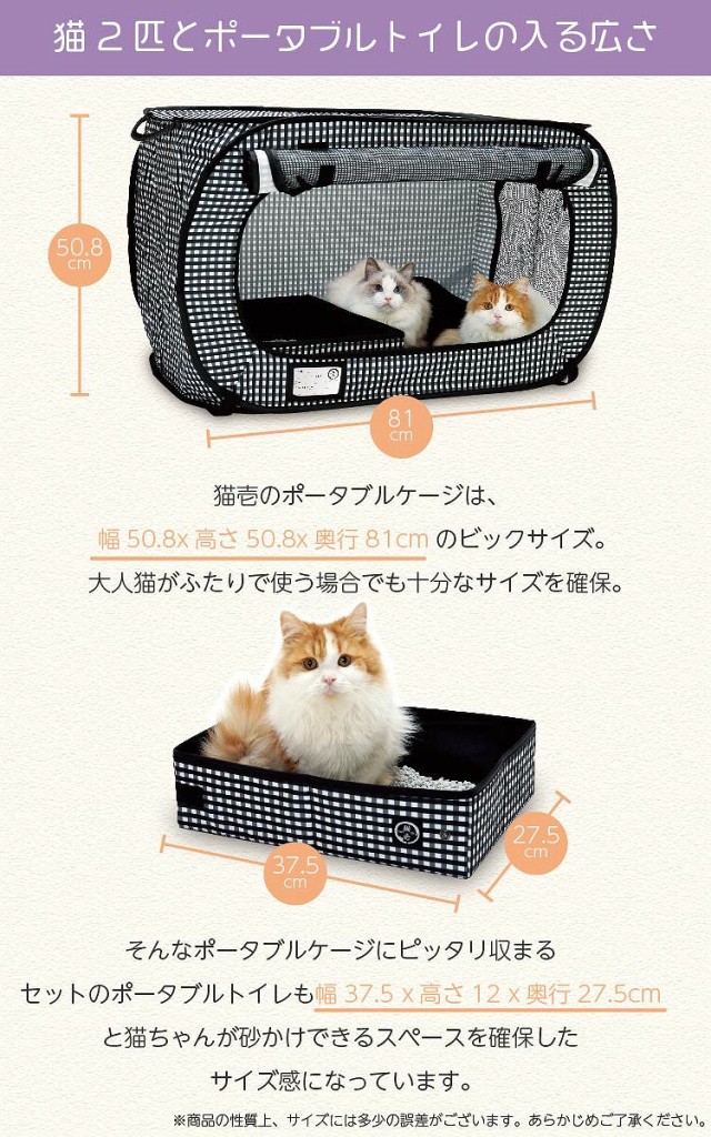 お気にいる】 猫壱 necoichi ポータブルケージ トイレ セット ienomat