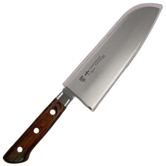 片岡製作所製　TAMAHAGANE 三徳包丁 63層ダマスカス　刃渡り175ミリ 片岡製作所 TAMAHAGANE 響十 ダマスカス鋼 万能包丁 175mm KP-1114(1本