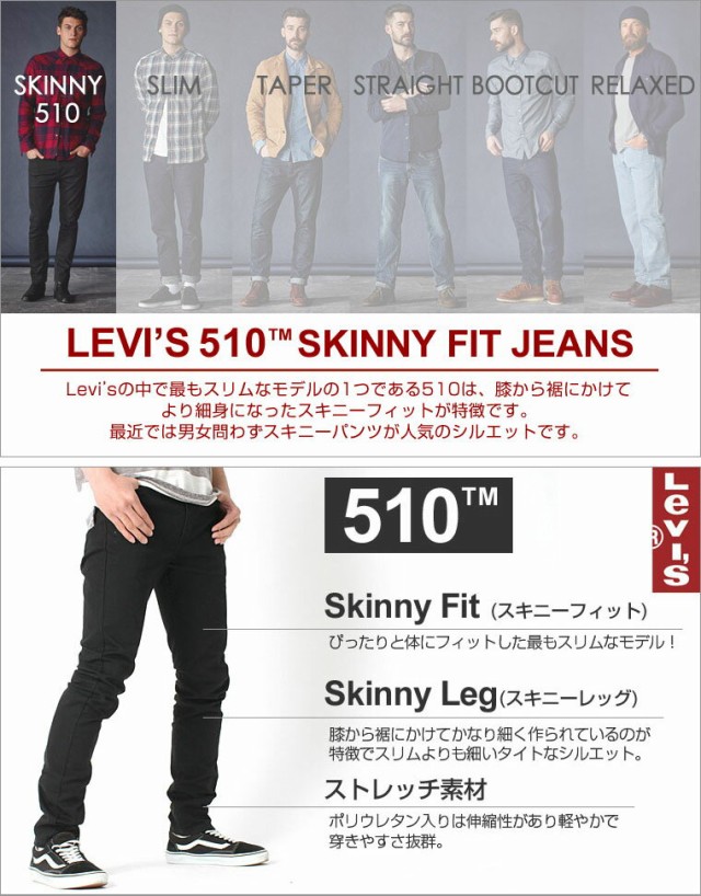 リーバイス 510 SKINNY FIT JEANS ジーンズ メンズ スキニー ...