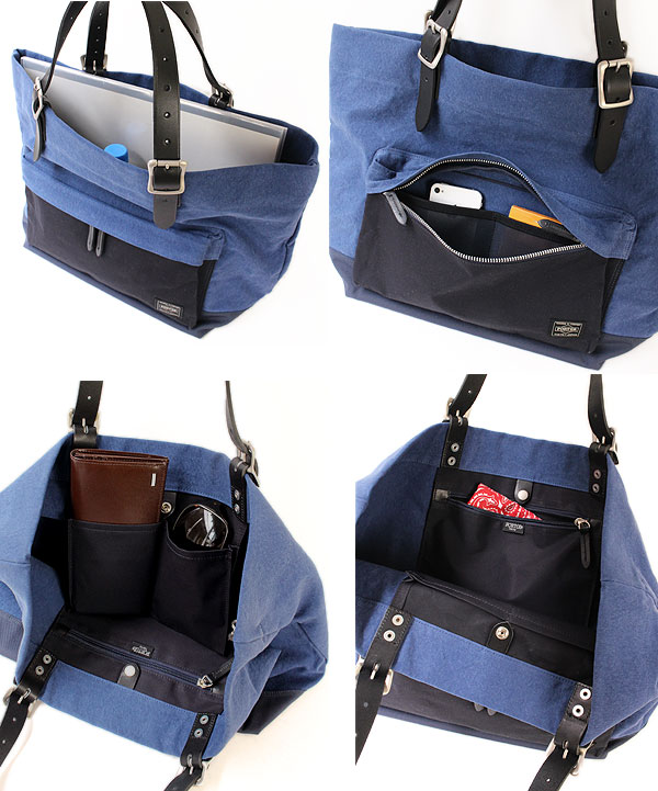 ポーター ブリッジ トートバッグ S 193-04060 ディティール 充実のポケット