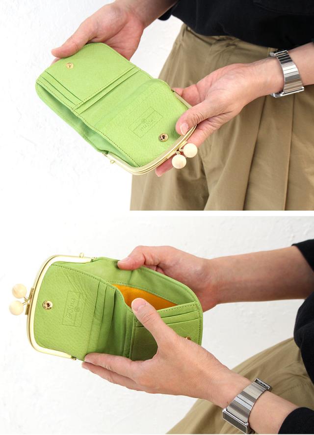 フォルナ Folnaウッドボールがま口二つ折り財布  2993759