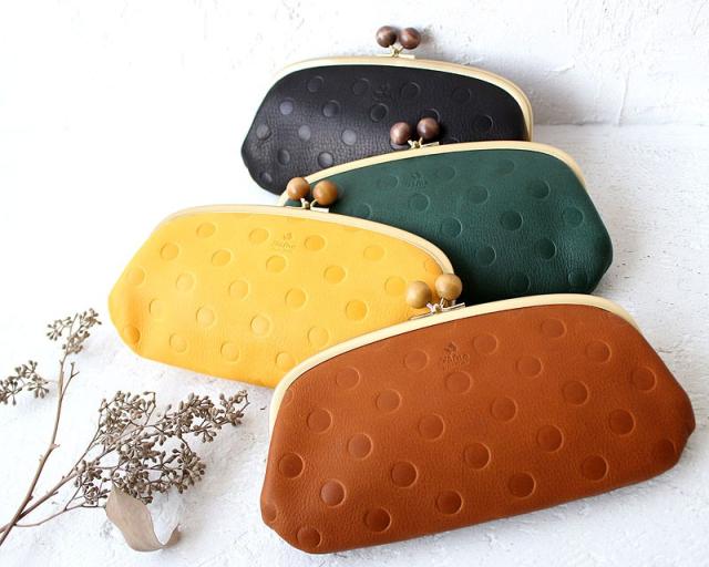 フォルナ ウッドボール ドット型押し がま口長財布 2993794