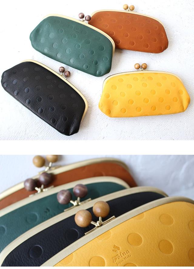 フォルナ ウッドボール ドット型押し がま口長財布 2993794