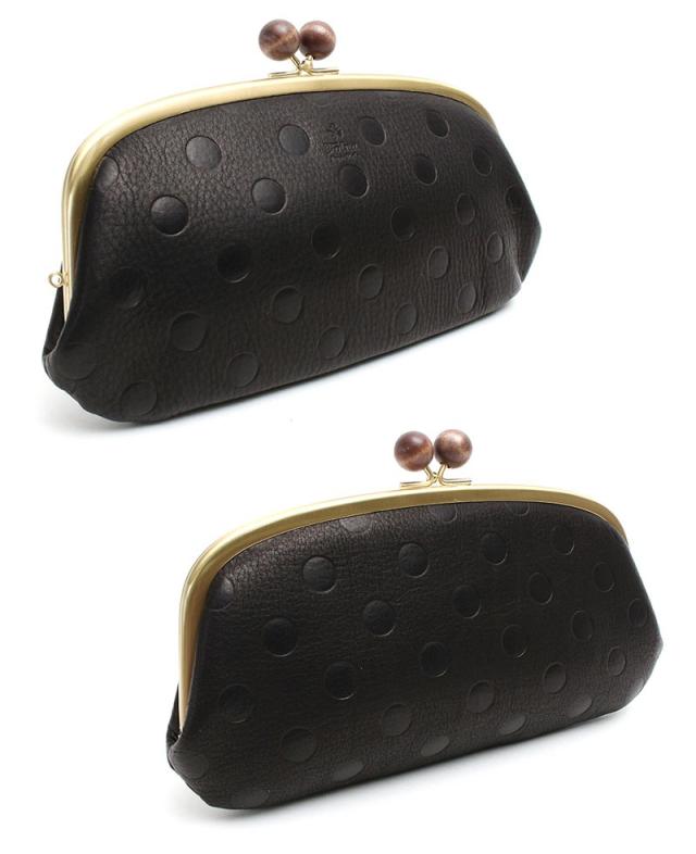 フォルナ ウッドボール ドット型押し がま口長財布 2993794 ディティール画像01