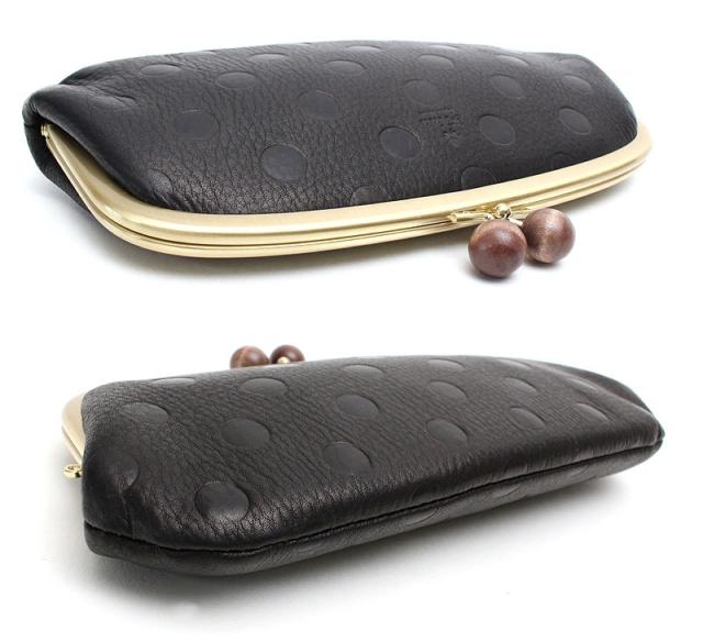 フォルナ ウッドボール ドット型押し がま口長財布 2993794 ディティール画像02