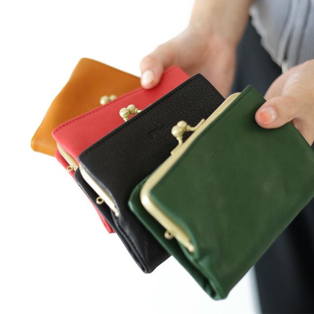 フォルナオリーブヌメ がま口 二つ折り財布 2993869