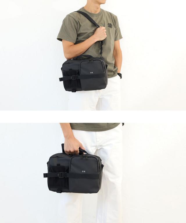 CIE GRID3 BOTTLE SHOULDER BAG (L) ISARAU SMALL OBSIDIAN BLACK ボディバッグ ウエストバッグ　32068 サムネ