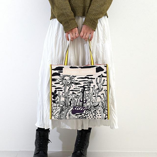 ツモリチサト キャリー サボテンと太陽 トートバッグ サブバッグ Lサイズ