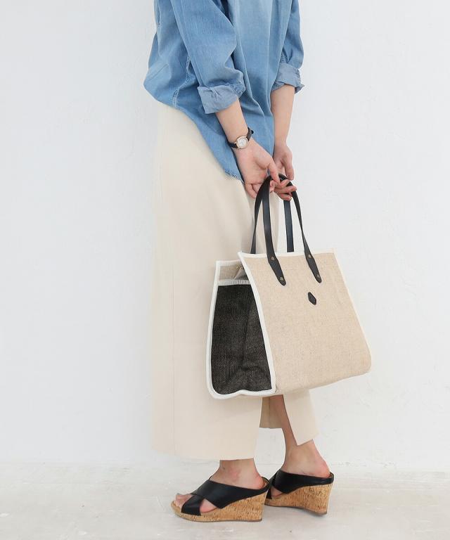 クレドラン バイカラーコットンジュートトート cl3664 サムネ
