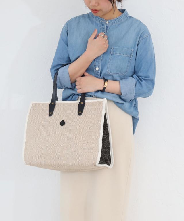 クレドラン バイカラーコットンジュートトート cl3664 サムネ