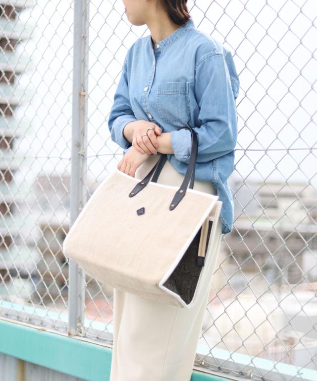 クレドラン バイカラーコットンジュートトート cl3664 サムネ